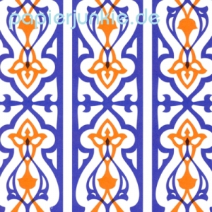 Geschenkpapier Ornament blau/orange (A/F*)