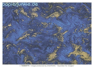 (F*) Geschenkpapier Marmorata, blau/gold (Grafiche Tassotti )