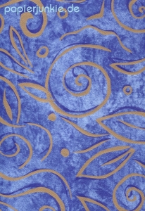 Geschenkpapier Intarsien blau/gold (A*)