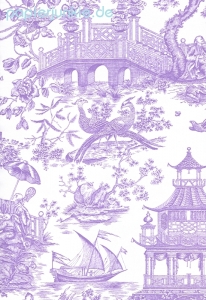 Geschenkpapier Chinoiserie Toile weiß/flieder