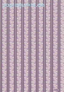 Geschenkpapier Purple 50s Floral & Stripe