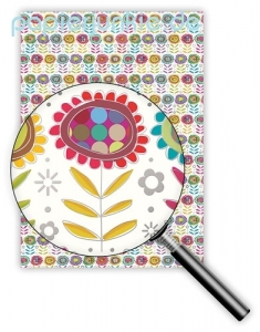 Geschenkpapier Bunte Retro-Blumen (R*)