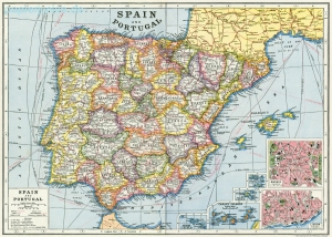 Geschenkpapier Spain Map, Spanien %