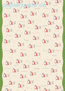 Geschenkpapier Weihnachtsmann mit Elch (A*)