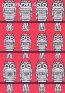 Geschenkpapier Eulen, rot (R*)
