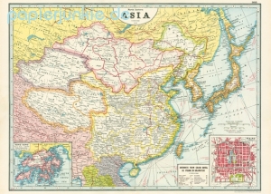Geschenkpapier Asia Map, Asien