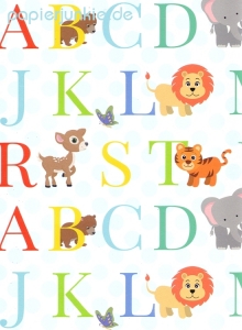 Geschenkpapier Alphabet, ABC-Tiere