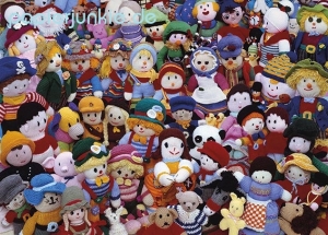 Geschenkpapier Strickpuppen, Knits