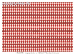 Geschenkpapier Hahnentritt rot/weiß, Pied de poule rosso (R*)
