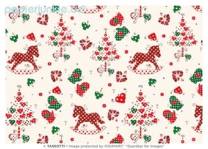 Geschenkpapier Schaukelpferd & Weihnachtsbaum (Grafiche Tassotti / A*)