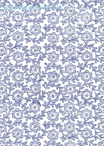 Geschenkpapier Blumen, blau/weiß (R*)