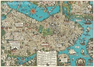 Geschenkpapier Boston Map %