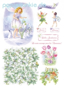 Decoupage-Papier Januar bis Dezember (12 Bogen)