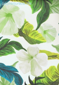 Geschenkpapier Tropical Floral, grün/blau