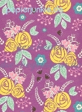 Geschenkpapier Purple & Yellow Vintage Rose