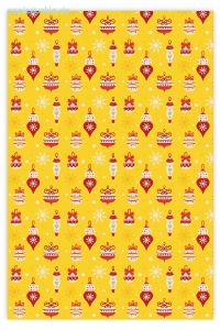 Geschenkpapier Weihnachtskugeln, rot/gelb
