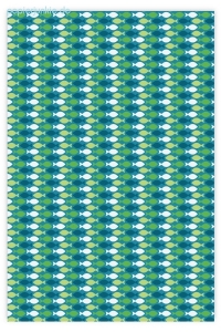 Geschenkpapier Schwimmende Fische, grün/blau