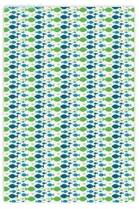 Geschenkpapier Schwimmende Fische, grün/weiß