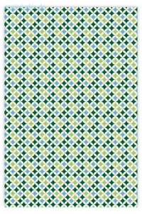 Geschenkpapier Rautenmuster, grün/blau (8 Bogen)