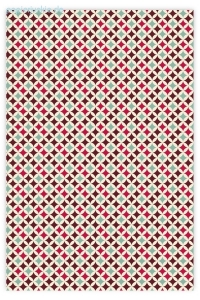Geschenkpapier Rautenmuster, rot/blau (8 Bogen)