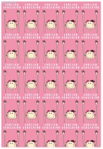 Geschenkpapier Endlich Schulkind, Mädchen/Rosa (F/R*)