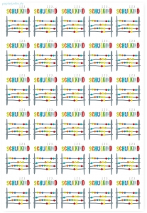 Geschenkpapier 1,2,3 ... Schulkind (R*)