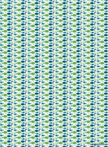 Geschenkpapier Schwimmende Fische, blau/grün (A*)