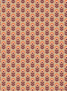 Geschenkpapier Retro-Blumen auf Beige