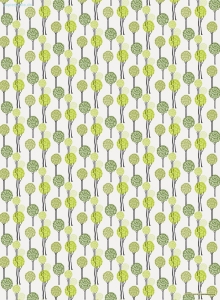 Geschenkpapier Laubbäume, Grün auf Weiß (F*)