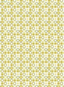 Geschenkpapier Ringe, Grün auf Hellblau