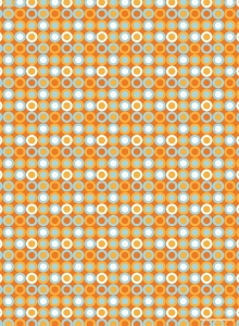 Geschenkpapier Ringe, Blau auf Orange