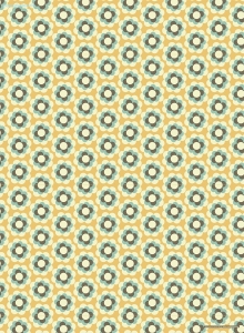 Geschenkpapier Retro-Blüte, creme/blau