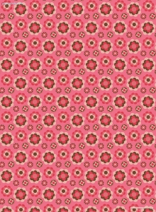 Geschenkpapier Retro-Blüten auf Pink