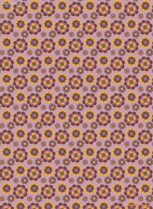 Geschenkpapier Retro-Blüten auf Lila