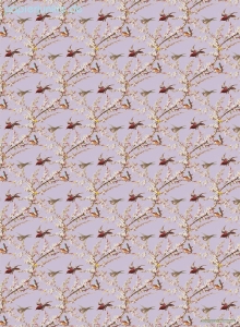 Geschenkpapier Vögel in Zweigen
