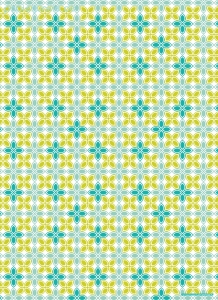 Geschenkpapier Blume, limone/blau/grün
