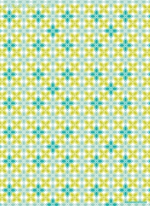 Geschenkpapier Blume, limone/blau/grün