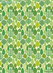Geschenkpapier Retro-Blätter, grün