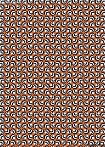 Geschenkpapier 70er Spots, orange/schwarz