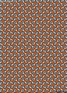Geschenkpapier 70er Spots, orange/schwarz