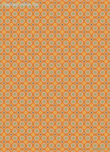Geschenkpapier Blume, Karo & Punkt, orange/blau (A*)
