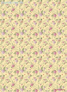 Geschenkpapier Rosen auf Gelb