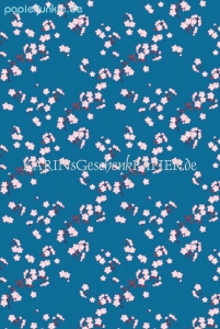 Geschenkpapier Kirschblüten auf Blau