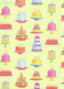 Geschenkpapier Sweet Temptations, bunte Torten