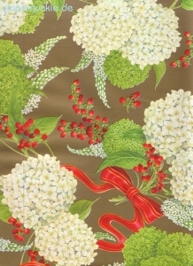 Geschenkpapier Snowball Hydrangeas auf Gold