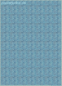 Geschenkpapier Fliesen, Blumen blau/türkis (5 Bogen)