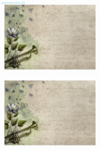 Geschenkpapier/Bastelpapier Blume mit Trompete