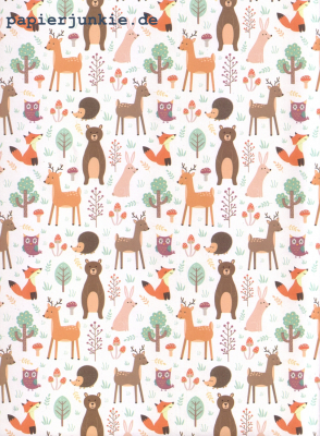 Geschenkpapier Forrest Animals, Waldtiere