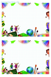 Bastelpapier Schulkinder und Buntstifte