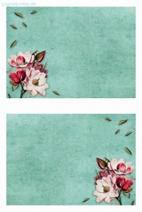 Geschenkpapier/Bastelpapier Blumen auf Hellblau